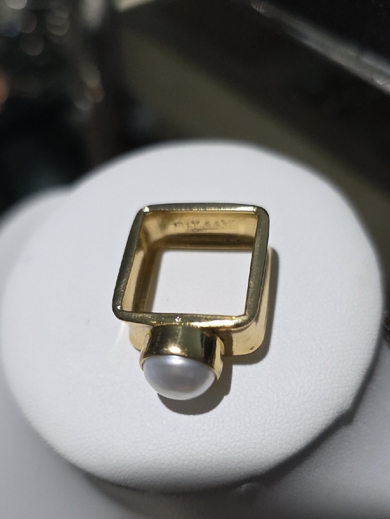 Jewelry - BRASS Square Pearl Ring - Women Jewelry